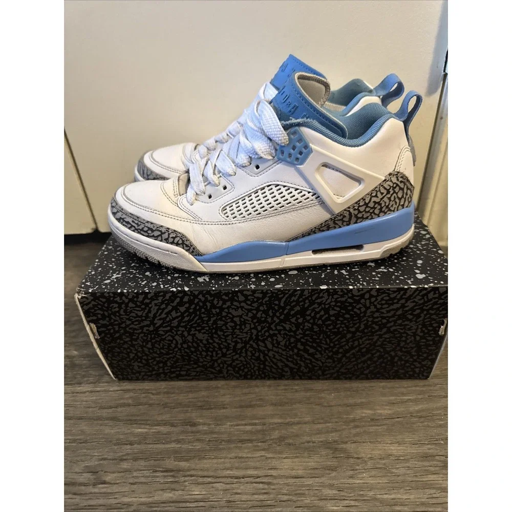 Air Jordan Spizike Low UNC Sneakers Men's Size 8 White And Blue Shoes